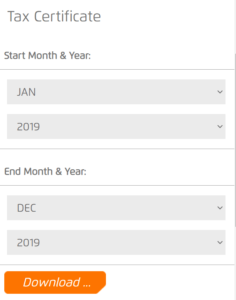 Tax certificate download