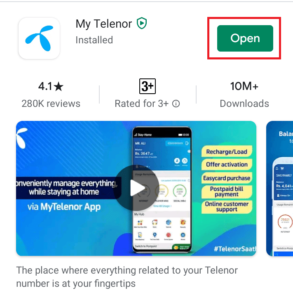 my telenor app open